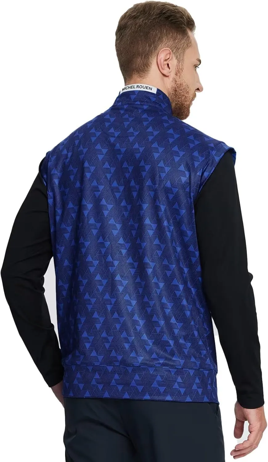 Rouen Mens Vests Outerwear Lightweight Moisture Wicking Midlayer Sleeveless Sports Golf Quarter Zip Pullover Mens Vest