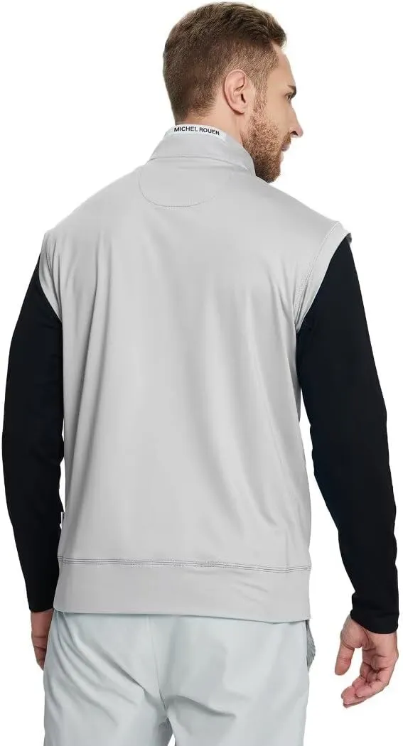 Rouen Mens Vests Outerwear Lightweight Moisture Wicking Midlayer Sleeveless Sports Golf Quarter Zip Pullover Mens Vest
