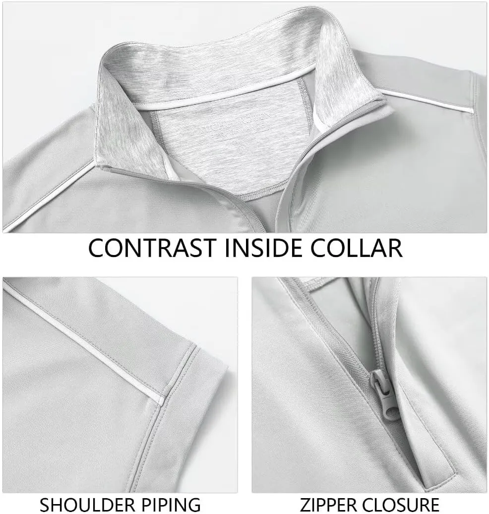 Rouen Mens Vests Outerwear Lightweight Moisture Wicking Midlayer Sleeveless Sports Golf Quarter Zip Pullover Mens Vest