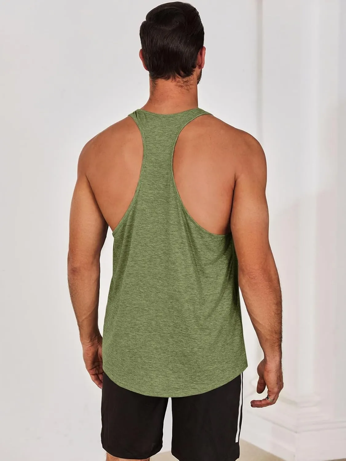 Runcati Mens Workout Tank Tops Gym Muscle Athletic Sleeveless T Shirts Bodybuilding Training Fitness Tops