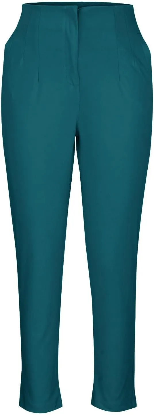 Ruziyoog High Waist Skinny Pants for Women Soft Stretchy Slim Fit Trousers Casual Work Office Pants