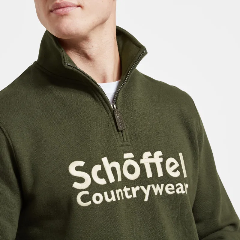 Schoffel Bude Mens 1/4 Zip Sweatshirt - Forest