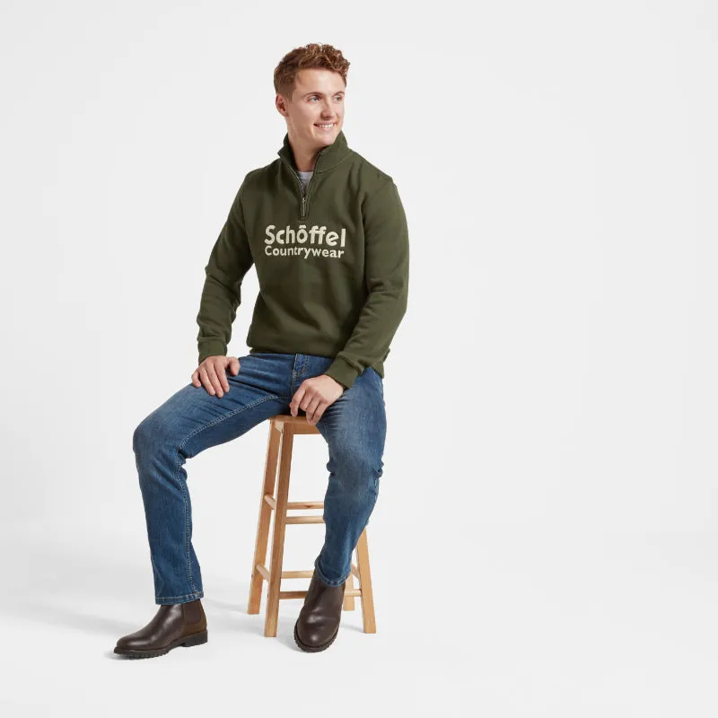 Schoffel Bude Mens 1/4 Zip Sweatshirt - Forest
