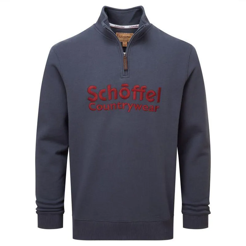 Schoffel Bude Mens 1/4 Zip Sweatshirt - Slate Navy
