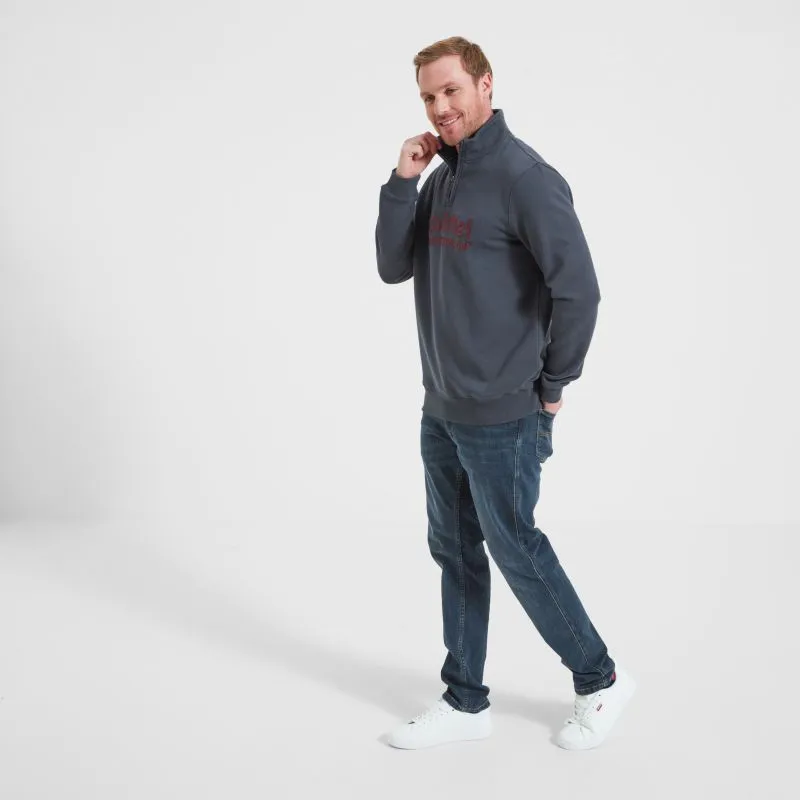 Schoffel Bude Mens 1/4 Zip Sweatshirt - Slate Navy