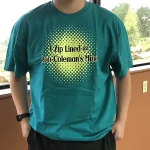 Short Sleeve 2-XL Teal T-Shirt Ron Coleman Souvenir Zip Line