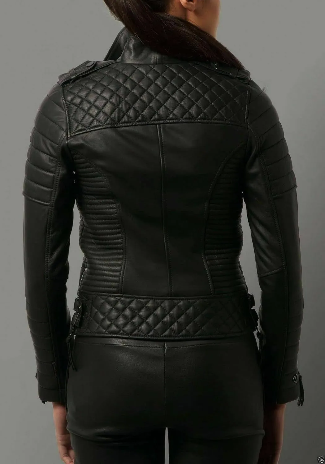 SKADO Womens Leather Jacket For Women Real Leather Jacket Soft Lambskin Biker Jacket Slim-Fit