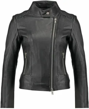 SKADO Womens Leather Jacket For Women Real Leather Jacket Soft Lambskin Biker Jacket Slim-Fit