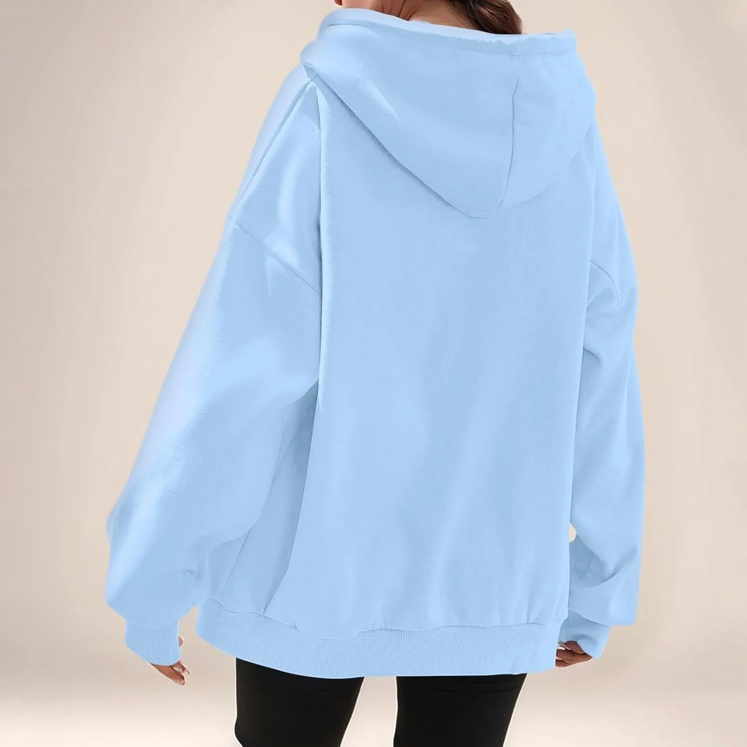 slqdgmryz Womens Zip Up Hoodies Oversized Fleece Jacket Winter Plain Y2k Hoodie Drawstring Hooded Sweatshirt with Pockets