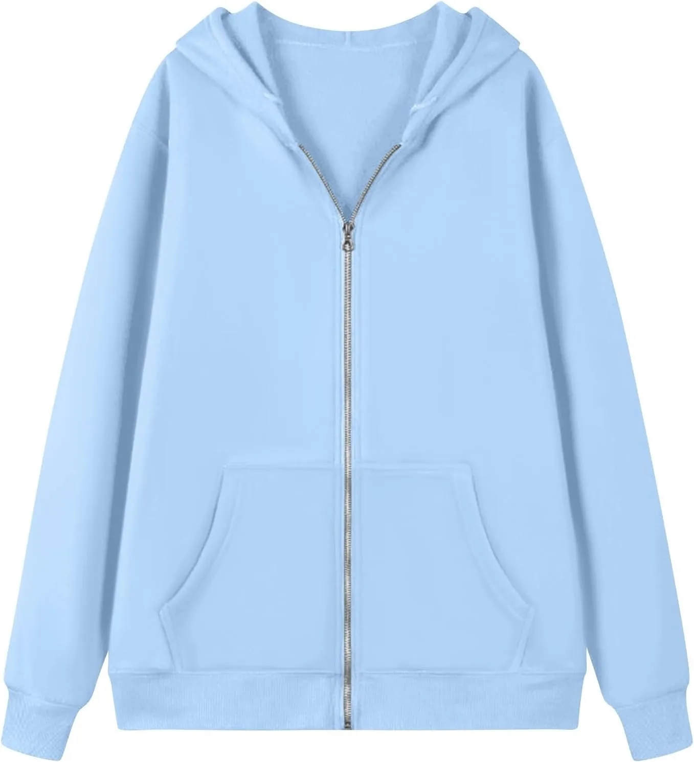 slqdgmryz Womens Zip Up Hoodies Oversized Fleece Jacket Winter Plain Y2k Hoodie Drawstring Hooded Sweatshirt with Pockets