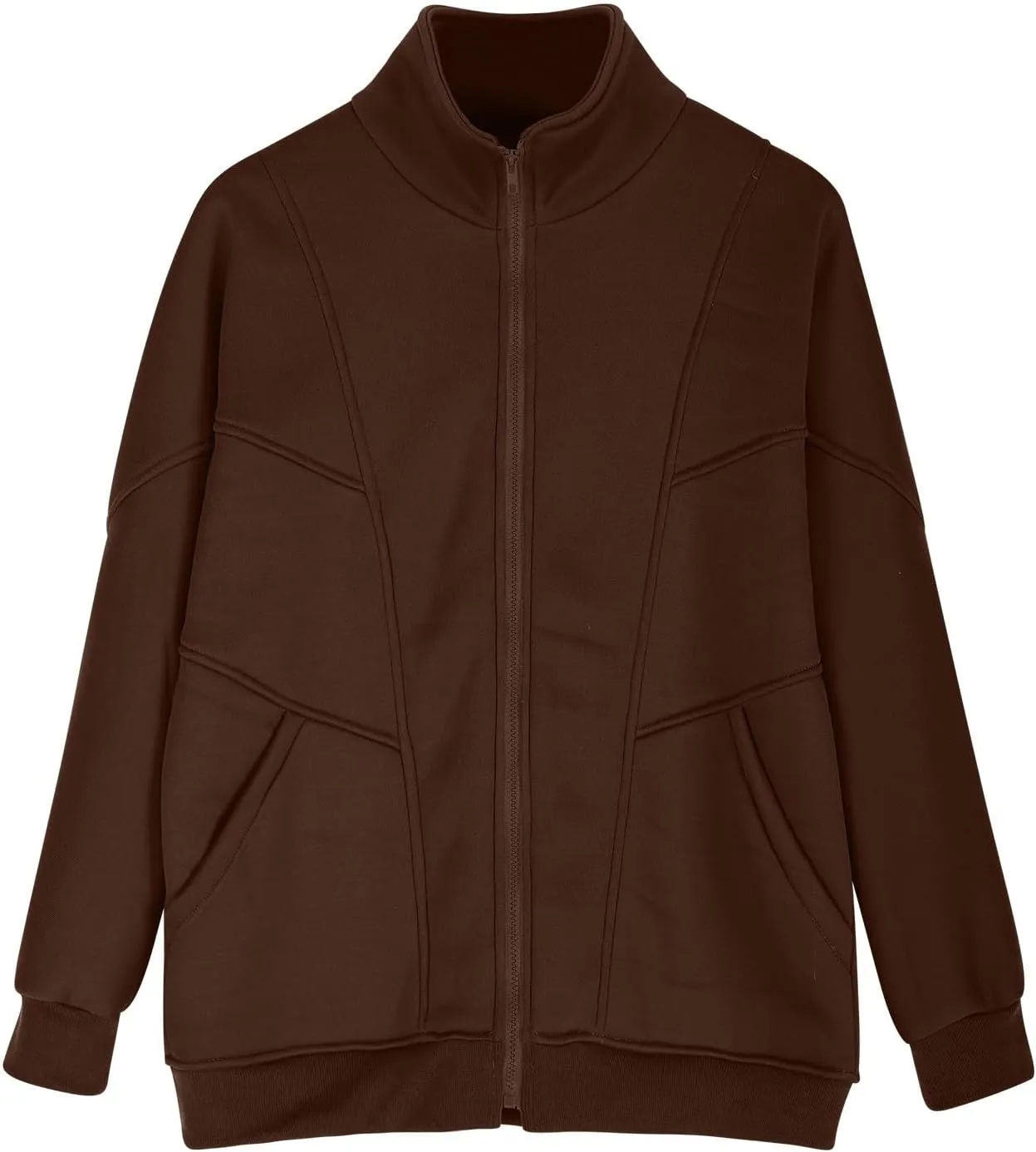 SMIDOW Full Zip Up Sweatshirts For Women Trendy 2024 Oversized Fleece Lightweight Hoodie Jacket Fall Preppy Teen Girls Outfit