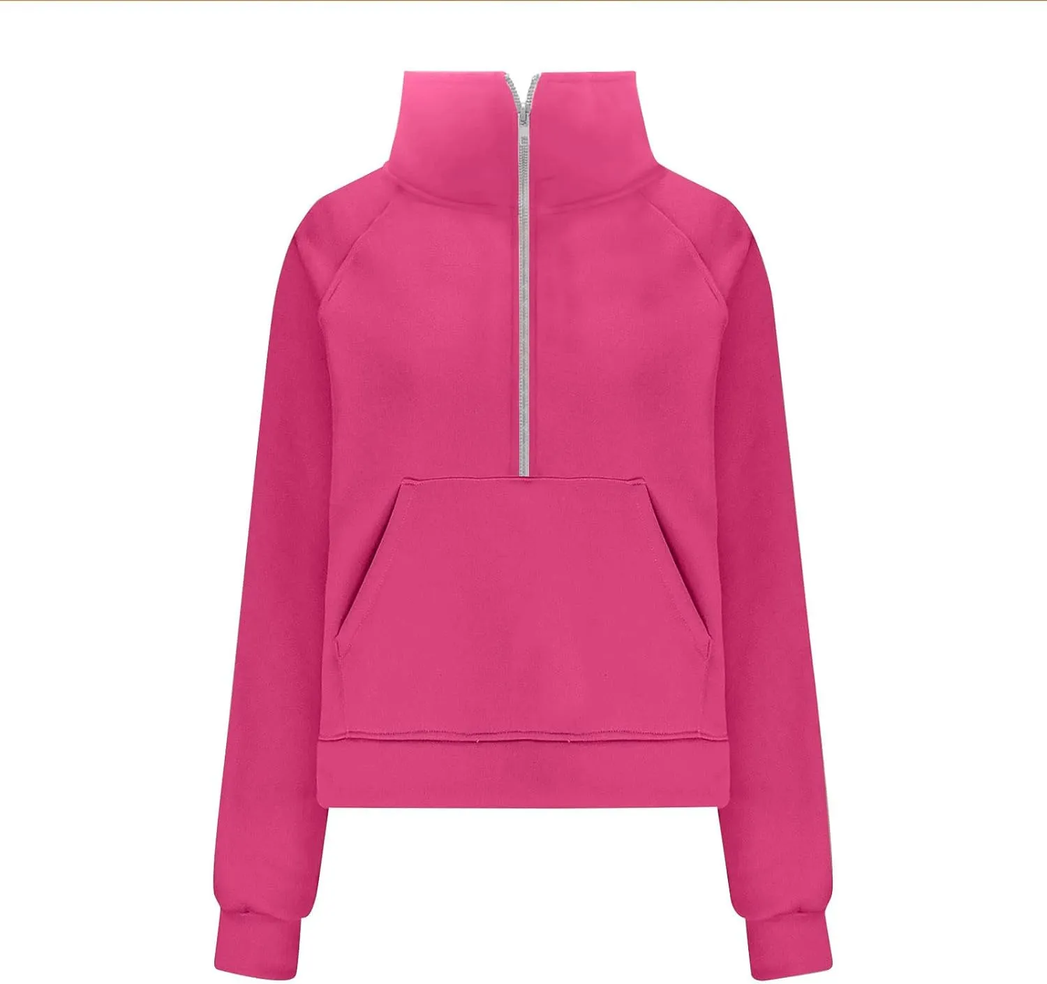 SMIDOW Womens Half Zip Cropped Hoodies Oversized Fleece Quarter Zip Pullover Tops Fall Winter Clothes 2023 Outfits Sweatshirt