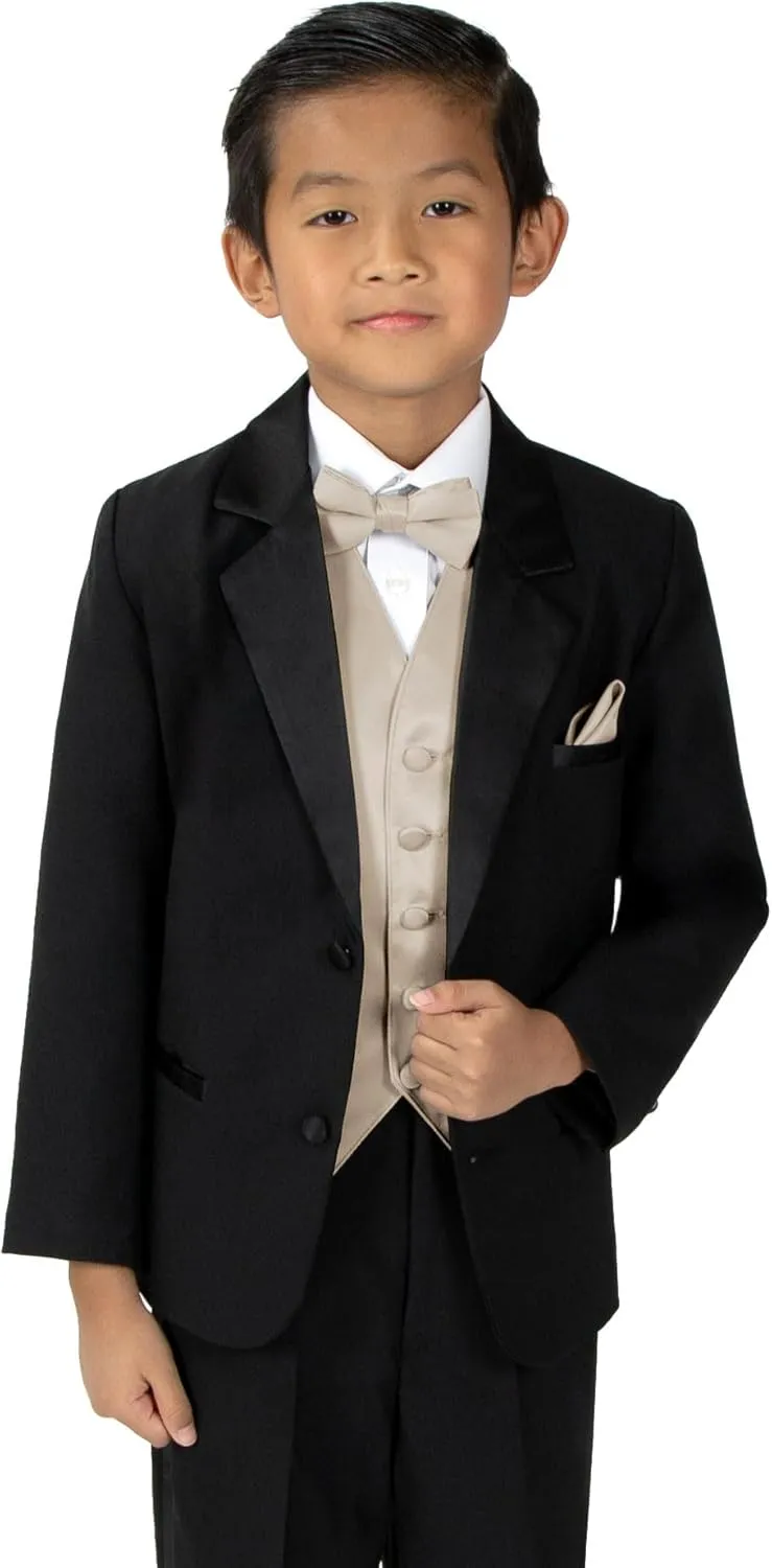 Spring Notion Boys' 4-Piece Satin Tuxedo Vest Set