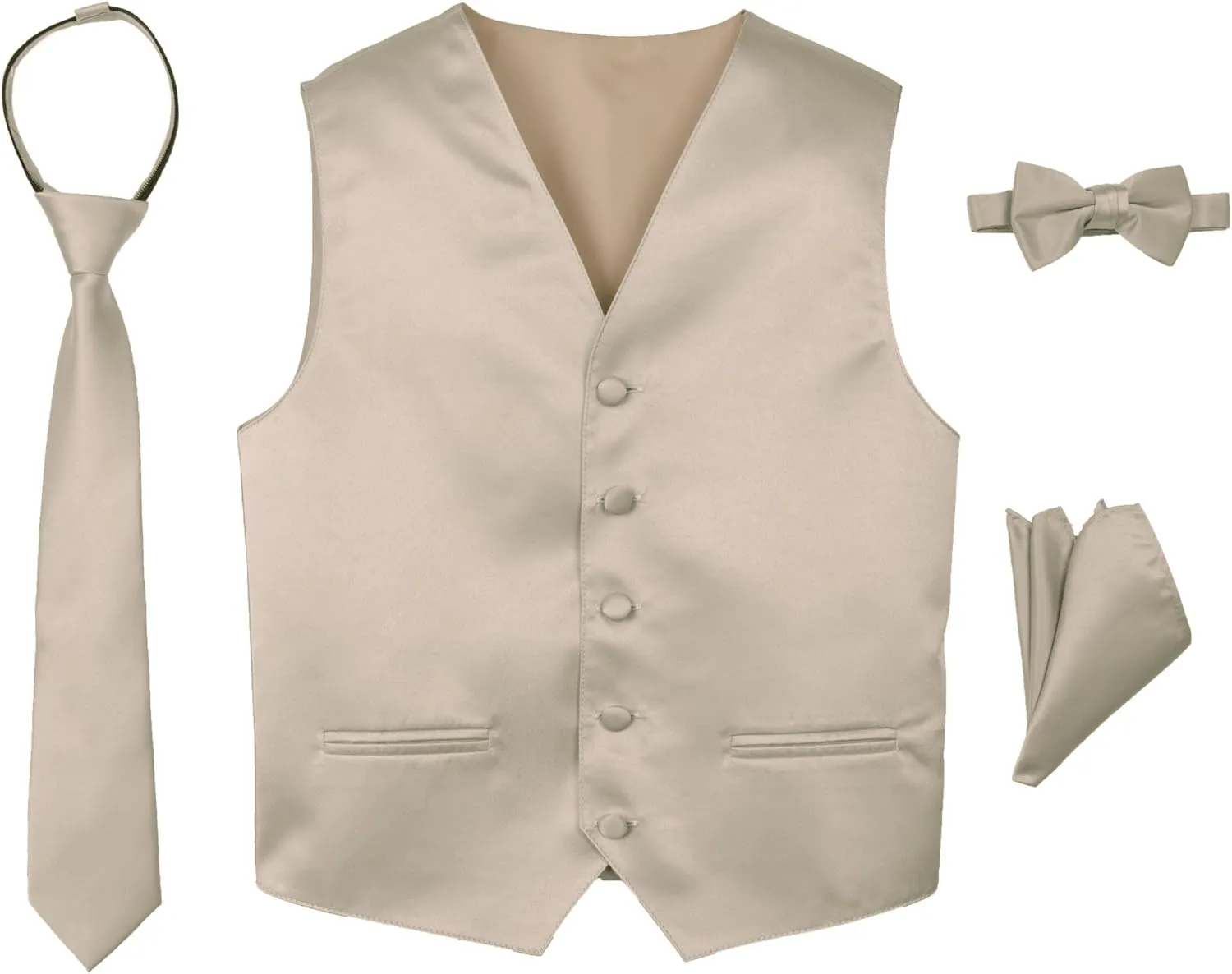 Spring Notion Boys' 4-Piece Satin Tuxedo Vest Set