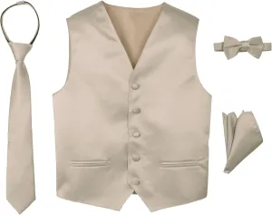 Spring Notion Boys' 4-Piece Satin Tuxedo Vest Set