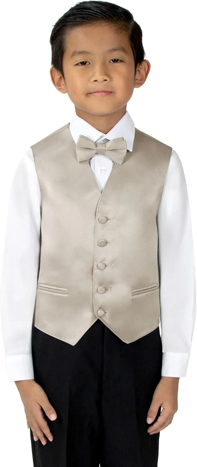 Spring Notion Boys' 4-Piece Satin Tuxedo Vest Set