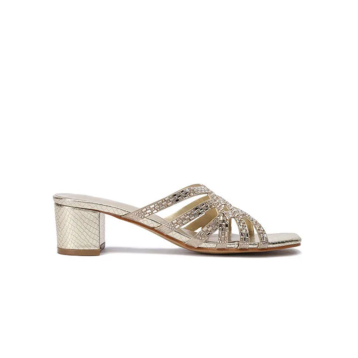Square Toe Embellished Mule HL 184
