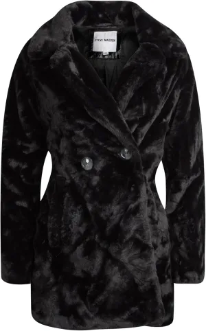 Steve Madden Women's Fur Coat - Cozy Faux Fur Coat for Women - Warm Fuzzy Long Womens Winter Coat and Down Jacket (S-XL)