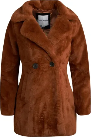 Steve Madden Women's Fur Coat - Cozy Faux Fur Coat for Women - Warm Fuzzy Long Womens Winter Coat and Down Jacket (S-XL)