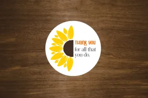 Sunflower Thank You For All That You Do Labels