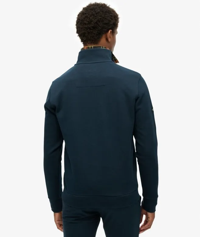 Superdry Core Pique Henley Half Zip Sweater - Eclipse Navy