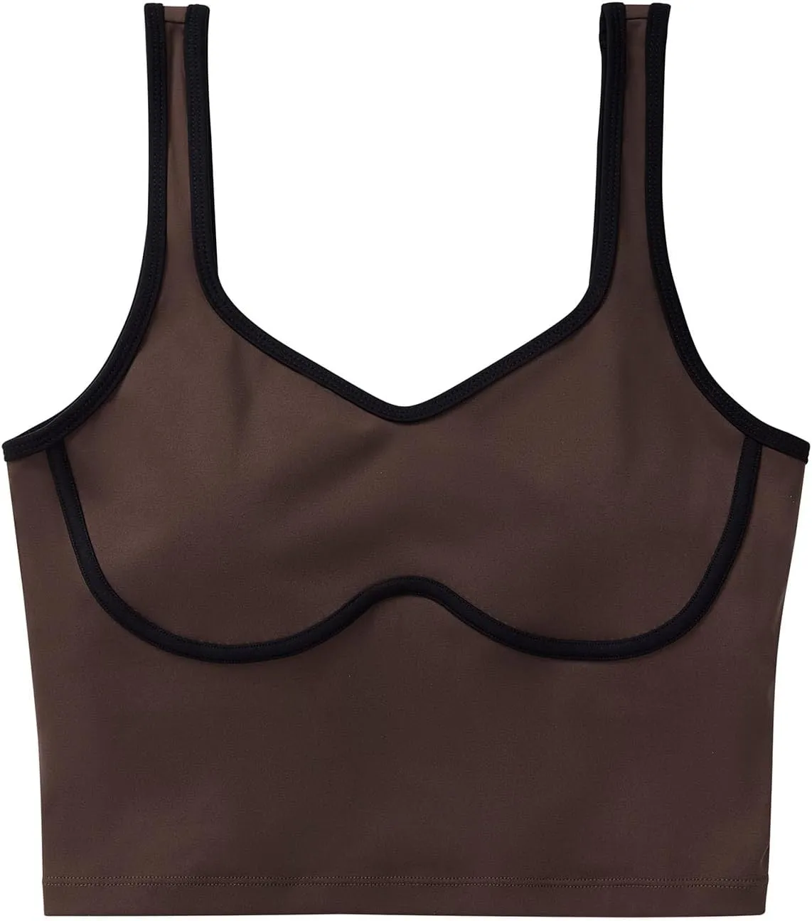 SUUKSESS Women Sweetheart Neckline Longline Sports Bra Padded Basic Workout Crop Tank Top