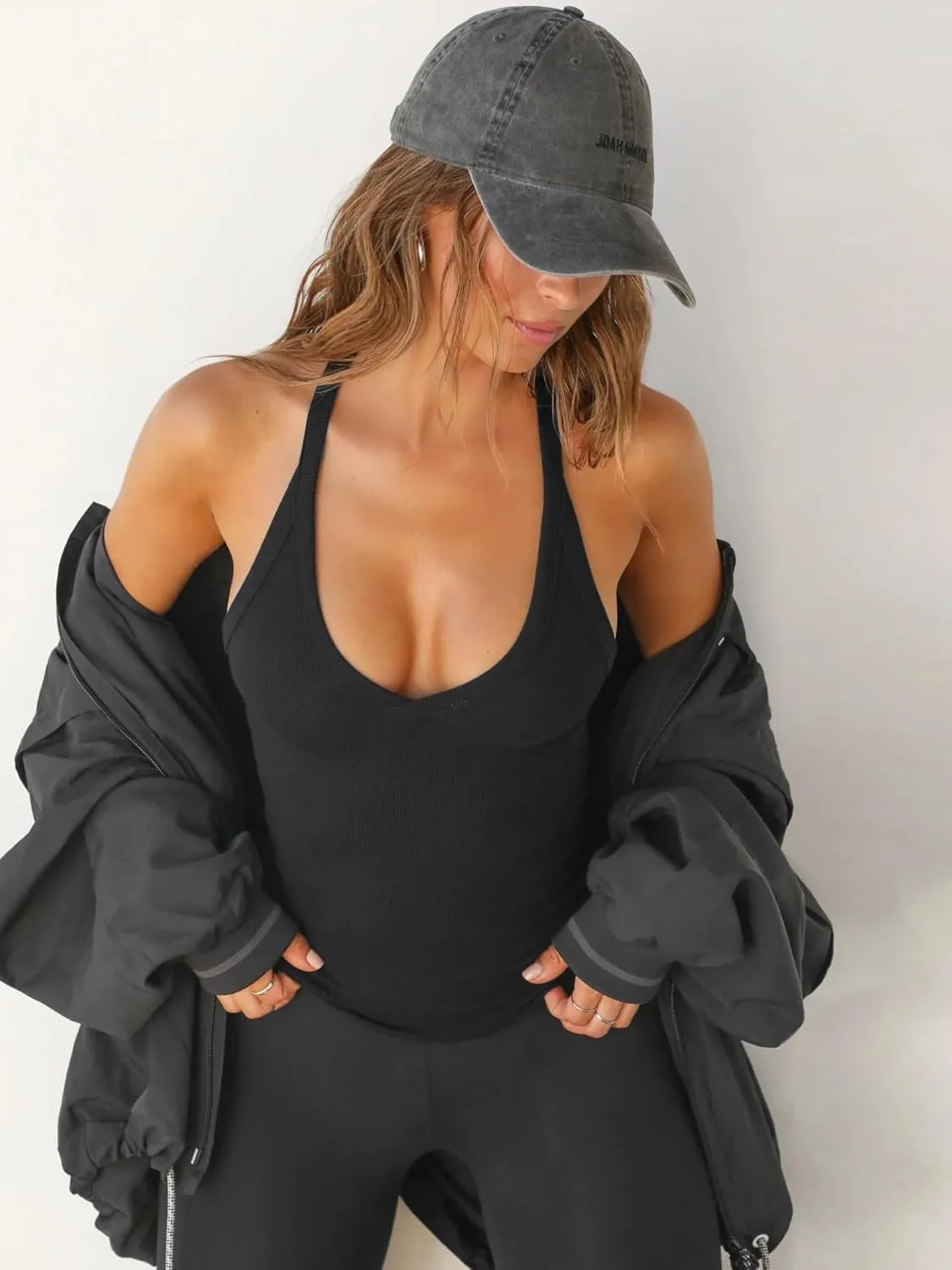 SVALIY Workout Tops for Women Racerback Tank Tops Yoga Gym Ribbed Sleeveless Shirts Clothes