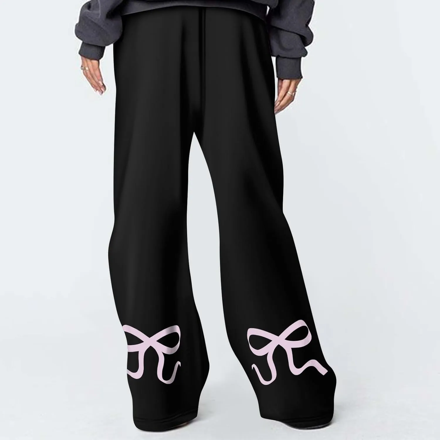 Sweatsuits Women 2 Piece Outfit Fleece Oversized Bow Hoodie and Sweatpants Track Suits Matching Lounge Pants Sets