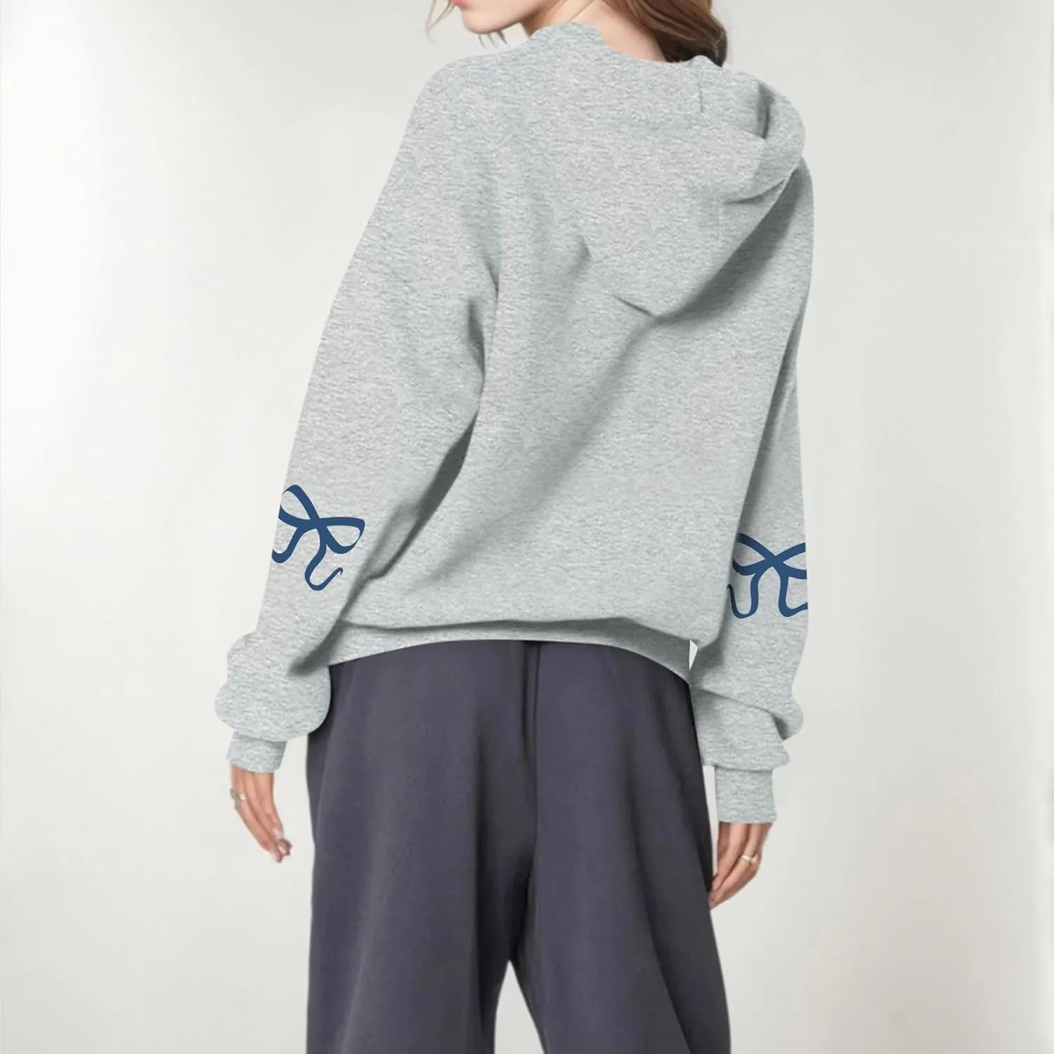 Sweatsuits Women 2 Piece Outfit Fleece Oversized Bow Hoodie and Sweatpants Track Suits Matching Lounge Pants Sets