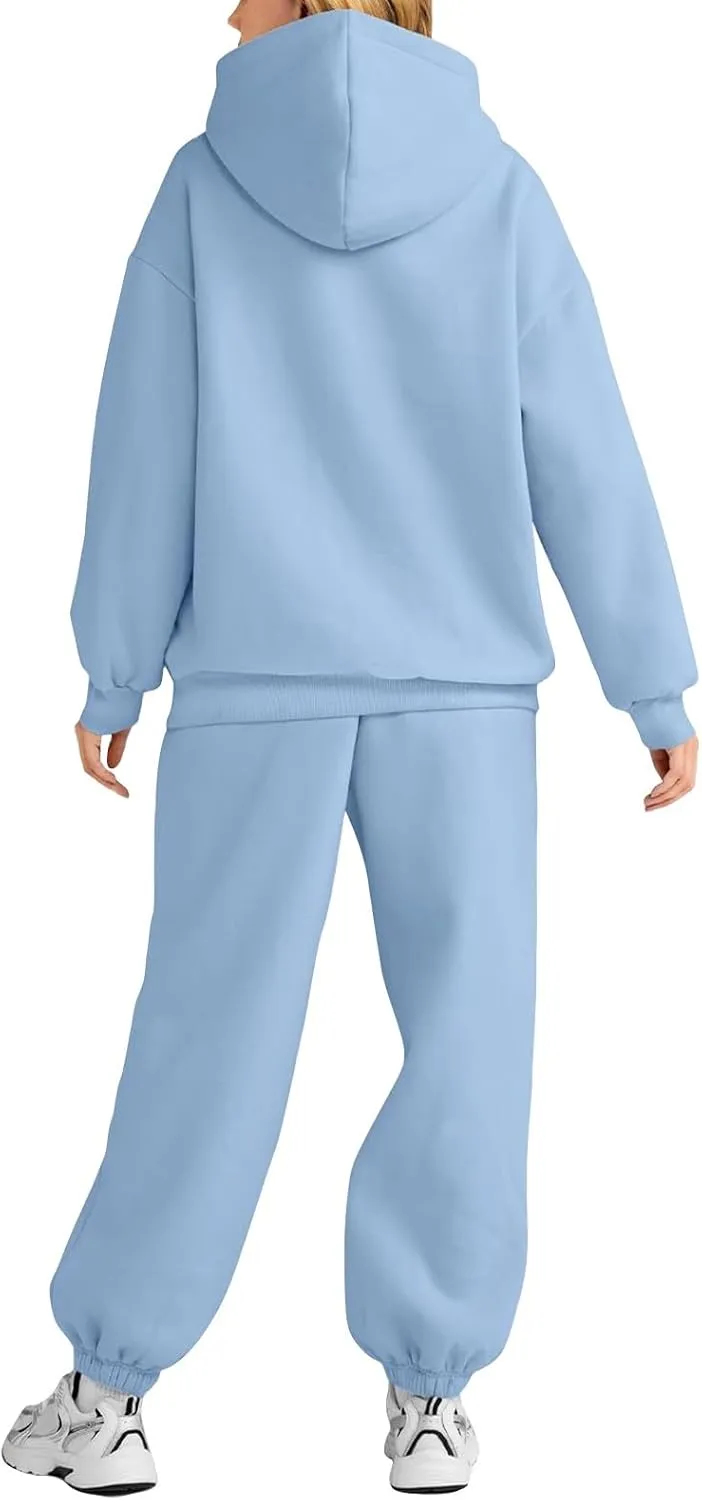 Sweatsuits Women 2 Piece Outfit Fleece Oversized Hoodie Joggers Sweatpants Track Suits Matching Lounge Pants Sets