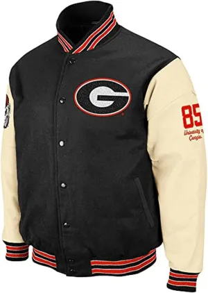 The Leather Jackets Georgia Bulldog Varsity Jacket For Men's