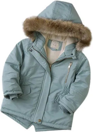 Toddler Boys Winter Coat Kids Toddler Baby Girls Boys Autumn Winter Warm Thick Padded Cotton Long (Green, 6-7 Years)