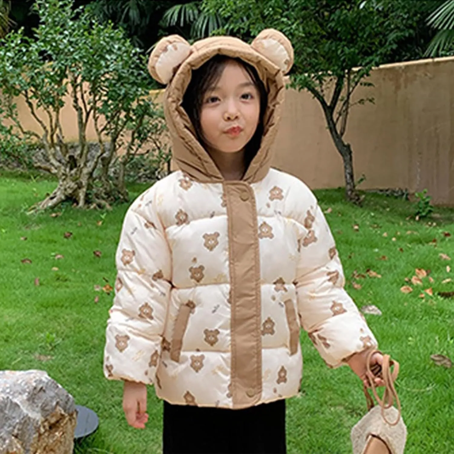 Toddler Coat Thicken Kids Toddler Baby Girls Boys Winter Warm Thick Solid Cotton Long Sleeve Padded Jacket Coat