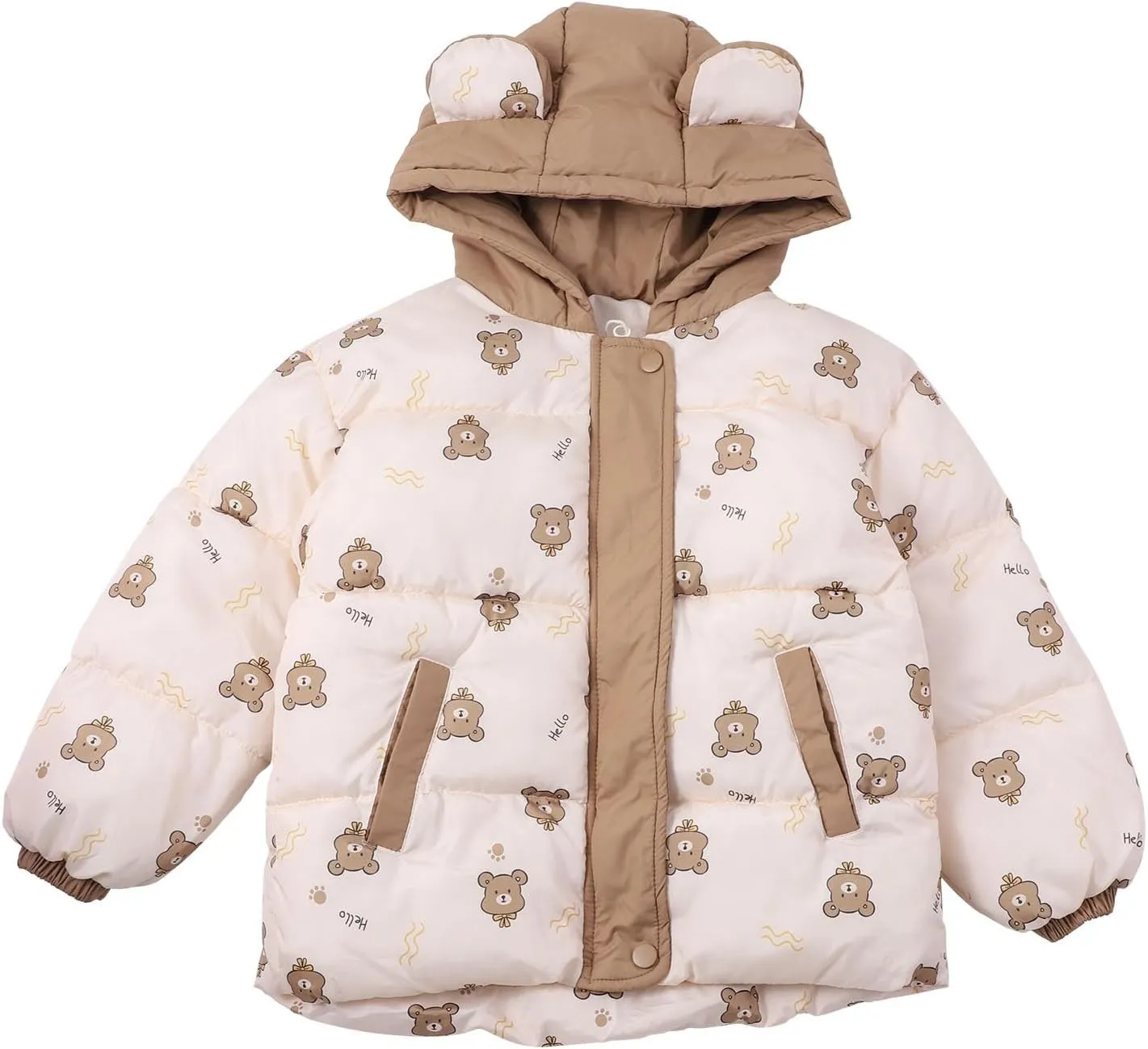 Toddler Coat Thicken Kids Toddler Baby Girls Boys Winter Warm Thick Solid Cotton Long Sleeve Padded Jacket Coat