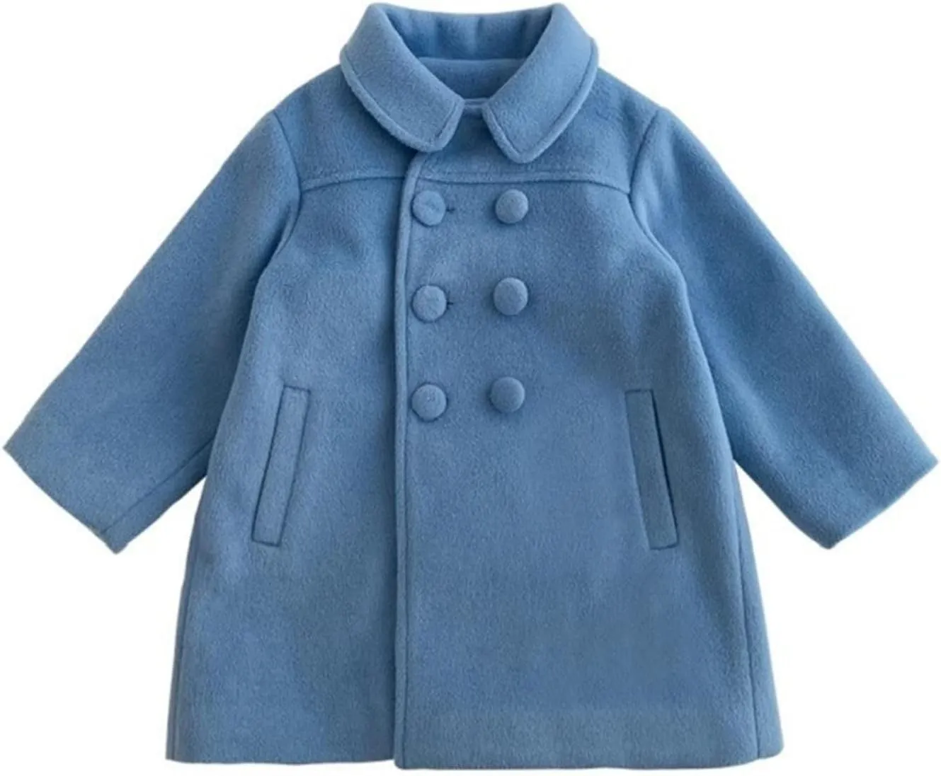 Toddler Girls Trench Coat Baby Girl Woolen Dress Coat Girl Dress Coat Peacoat Winter Double Buttons Fall