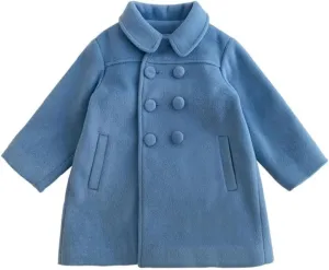 Toddler Girls Trench Coat Baby Girl Woolen Dress Coat Girl Dress Coat Peacoat Winter Double Buttons Fall