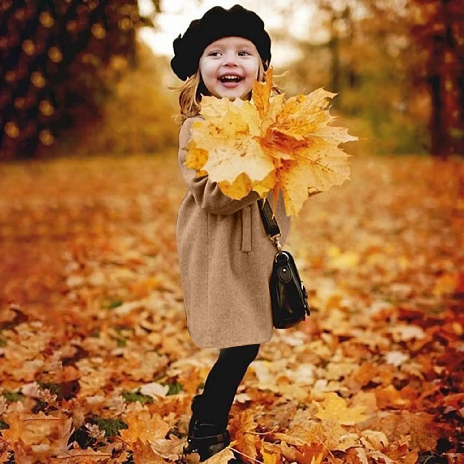 Toddler Kids Fall Winter Jackets Girls Woolen Double-Breasted Trench Coat Lapel Baby Girls Trench  Coat