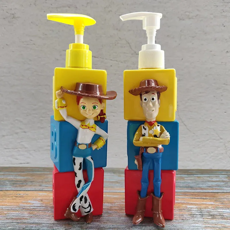 Toy Story Spiderman 320ml Shampoo Bottle  Movie Woody Buzz Lightyear Alien Model Toy Box lotion hand soap bottled