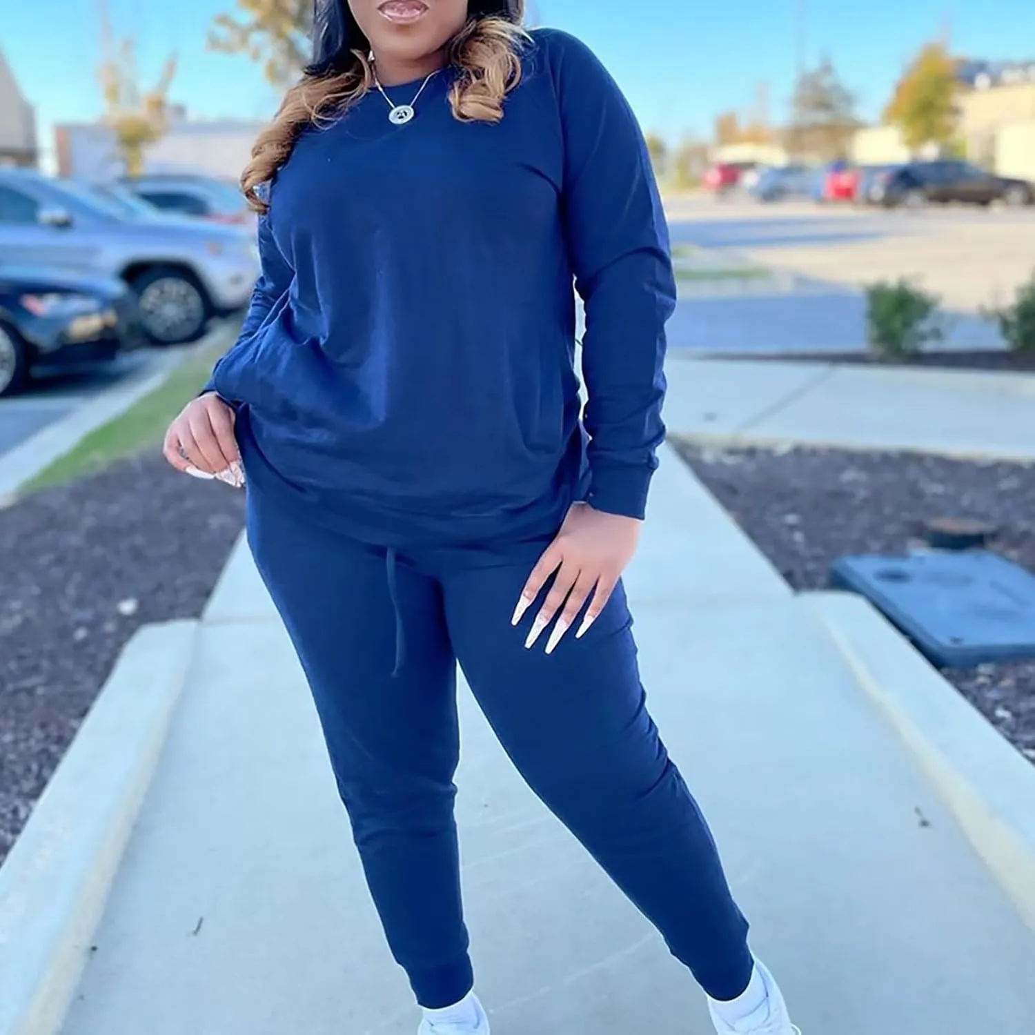 Track Suits for Women Set - 2 Piece Outfits Sweatsuit Pocket Sweatshirt with Pants Fall Jogging Workout Sets for Women
