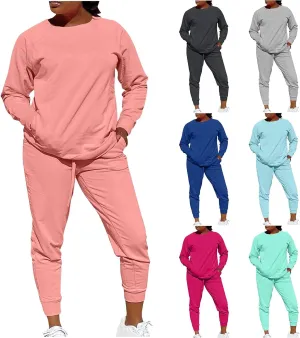 Track Suits for Women Set - 2 Piece Outfits Sweatsuit Pocket Sweatshirt with Pants Fall Jogging Workout Sets for Women