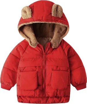 TUONROAD Baby Girls Coats for 6 Months-5 Years Toddlers Boy Winter Jacket Warm Bear Hooded Outdoor Coats Size 5