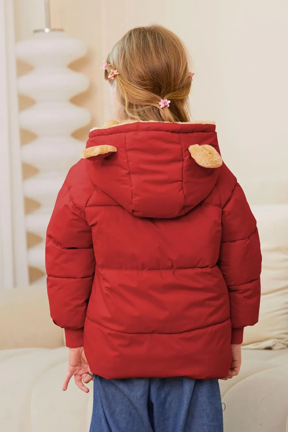 TUONROAD Baby Girls Coats for 6 Months-5 Years Toddlers Boy Winter Jacket Warm Bear Hooded Outdoor Coats Size 5