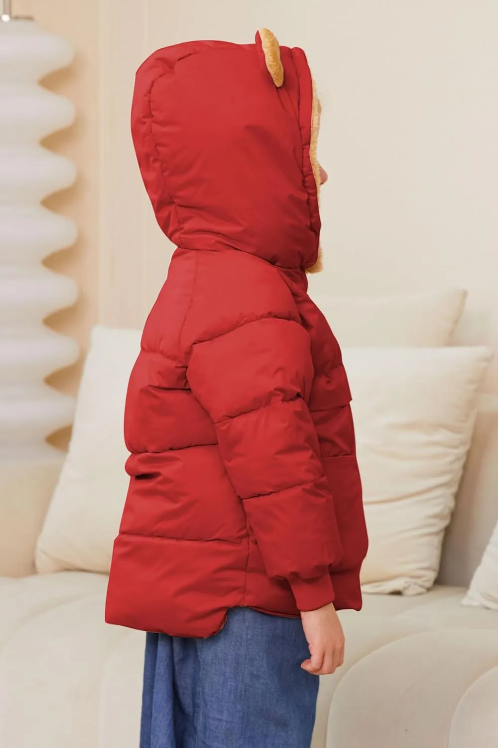 TUONROAD Baby Girls Coats for 6 Months-5 Years Toddlers Boy Winter Jacket Warm Bear Hooded Outdoor Coats Size 5