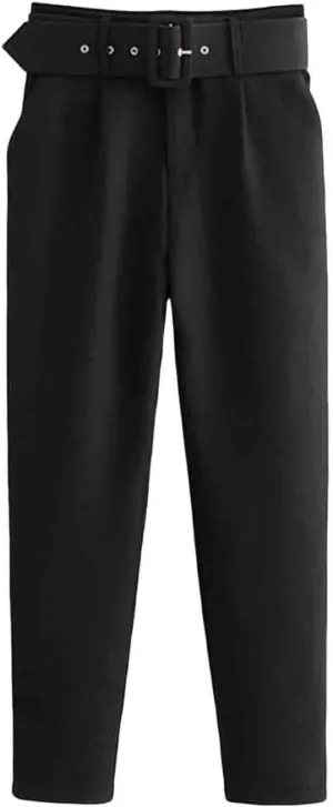 Uillui Women's Dress Pants Straight Leg Slim Fit Work Stretchy Pant Business Casual Suits Pants High Waist Trouser with Belt
