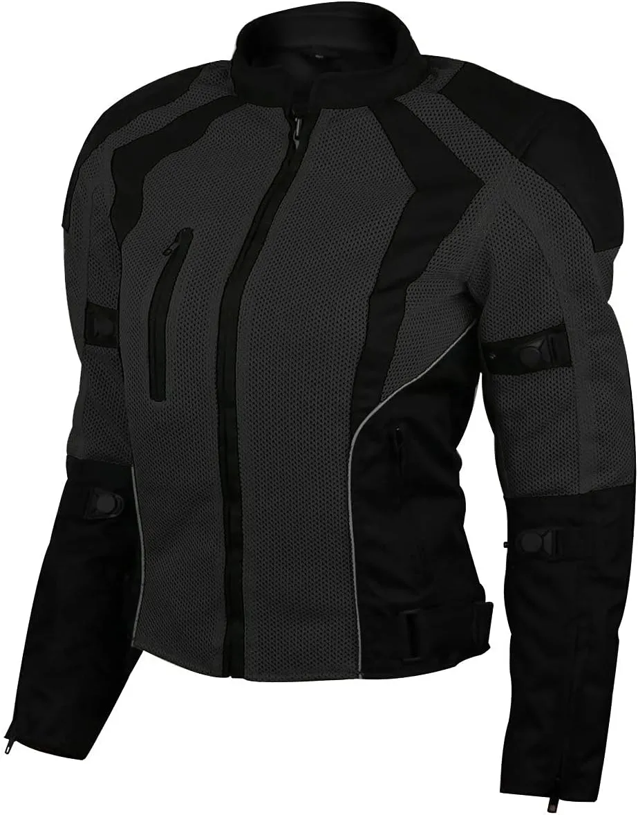Vance Advance Womens All Weather Season CE Armor Mesh Motorcycle Biker Riding Jacket