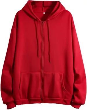 Vickyleb Womens Zip Up Hoodies Fleece Jackets Oversized Sweatshirts Drawstring Solid Fall Fashion 2024 Winter Clothes