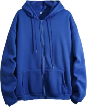 Vickyleb Womens Zip Up Hoodies Fleece Jackets Oversized Sweatshirts Drawstring Solid Fall Fashion 2024 Winter Clothes