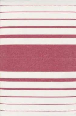 Vintage Look Cream with varied Red Stripes Toweling