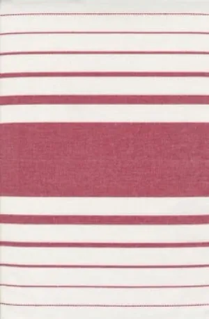 Vintage Look Cream with varied Red Stripes Toweling