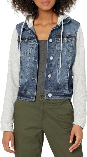 WallFlower Women's Dreamer Denim Jackets Juniors (Standard and Plus)